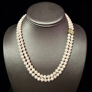 Akoya Pearl Diamond Necklace 17" 6.34 mm 18k Gold Estate Certified $5,950 502914